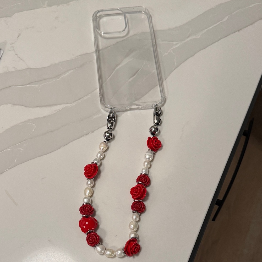 OSSA Scarlet Begonias phone chain and Clear Case